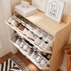 Chic Crate-31.5in Nordic Shoe Storage Cabinet – 2 Flip-Drawer Organizer | Solid Wood Legs | Entryway/Narrow | White/Solid Wood - 4 of 4