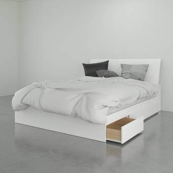 Malaga Storage Bed with Headboard White - Nexera