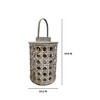Essential Decor & Beyond 14.5” Distressed Gray Bamboo Lantern With Handle - 3 of 4