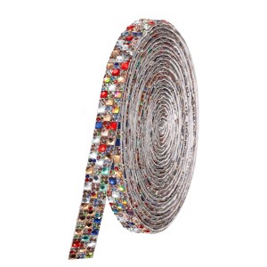 Unique Bargains Glass Self-Adhesive Decorations Crystal Rhinestone Diamond Ribbon - 1 of 4