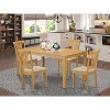HomeStock 5-Piece Rectangle Natural Oak Finish Solid Wood Top Dining Table with 4 Chairs - 2 of 4