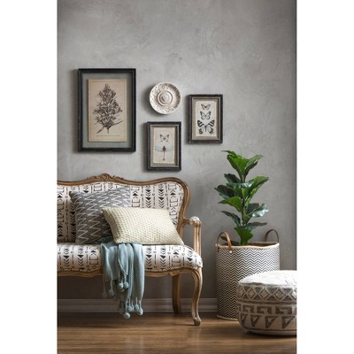 Set of 4 Black Wood Framed Botanical Wall Art Prints