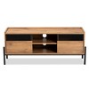 Tasman Wood and Metal 2 Door TV Stand for TVs up to 45" Natural Brown/Black - Baxton Studio - 3 of 4
