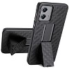 Nakedcellphone Case with Stand and Belt Clip Holster for Motorola Moto G 5G (2023) - Black - 4 of 4