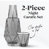 American Atelier Modern Geometric 37oz Bedside Carafe and Tumbler Glass/Lid, 2-Piece Set - 2 of 4