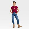 Girls' Short Sleeve 'Glitter Star' Graphic T-Shirt - Cat & Jack™ Dark Red - 4 of 4