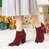 Allegra K Women's Buckle Side Zip Chunky Heels Ankle Booties - 2 of 4