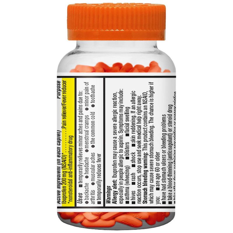 Ibuprofen (NSAID) 200mg Pain Relief Fever Reducer Caplets - up & up™, 4 of 7