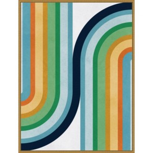 Amanti Art Colorful curved lines 2 by Vitor Costa Framed Canvas Wall Art - 1 of 4