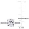 EVERLY JEWELRY  |   14K White Gold 1/10 CT Diamond TW And 2 CT DEW Created Moissanite-White Fashion Ring - 3 of 4