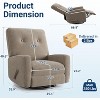 Swivel Glider Recliner Chair for Adults, 360° Rocker Recliner with Footrest, Corduroy Upholstered Reclining Chair for Living Room, Bedroom - 2 of 4