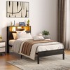 SEVOBAL Beds, Twin Size Metal Platform Bed with Storage Headboard and Charging Station for Modern Bedroom, Brown, 41.14"*13.98"*6.89" - 2 of 4