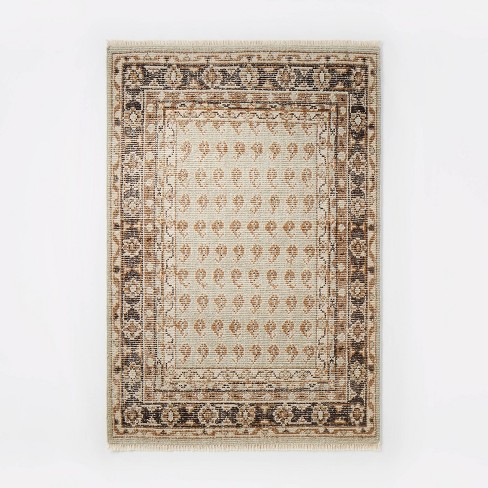 5' X 7'' Braided Outdoor Rug With Fringe Neutral/ivory - Threshold™  Designed With Studio Mcgee : Target