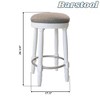SKRAN 26" 360°Swivel Wooden Bar Stool,Fabric Upholstered Counter Height Barstool Classic American Traditional Design for Kitchen & Dining Room - 3 of 4