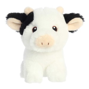 Aurora Mini Cow Eco Nation Eco-Friendly Stuffed Animal White 4.5" - 1 of 4