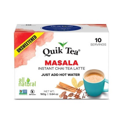 Quick Tea Masala Chai Unsweetened- 10 pouches - Indian Spices (5.64 Ounce (Pack of 1))