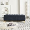 Rectangular Ottoman With Gold Decoration Strip,Velvet Bench With Storage ,Upholstered Storage Benches,Benches For Living Room-Cuddlewood - 2 of 4