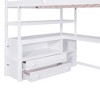 CAVINAS Full Size Loft Bed Modern Wooden Bed Frame with Desk, Shelves, 2 Drawers and Storage Stair for Bedroom - 3 of 4
