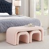 Modern U-Shaped Ottoman Bench Set with Foam Padded Seats for Extra Seating and Footrest Use in Living Room -3irtyhousy - 2 of 4