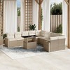 vidaXL 11 Piece Patio Sofa Set with Cushions Beige and Cream Poly Rattan - 2 of 4