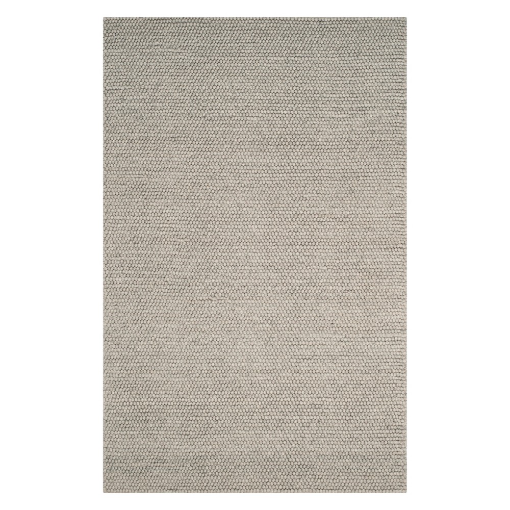 6'x9' Solid Woven Area Rug Silver - Safavieh