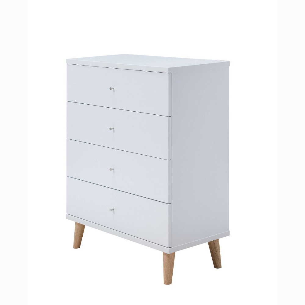 24/7 Shop At Home Retreat Mid-Century 4 Drawer Chest: Modern Storage for Bedroom, Includes Anti-Tip Hardware
