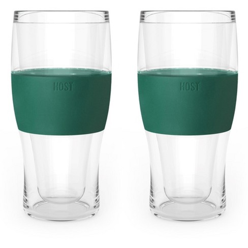 Host Freeze Beer Glasses, 16 Ounce Freezer Gel Chiller Double Wall ...