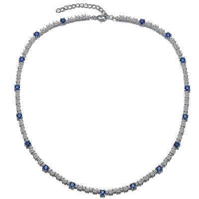 GMESME Collana Tennis In Zirconi Cubici | Placcata Oro Bianco 18k | 22 Pollici (56 Cm) | Regalo Per Donna