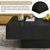31.6" Square Fluted Coffee Table,Modern Minimalist Center Table,Chunky Centerpiece for Living Room-Baofuwish - 3 of 4