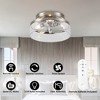 Parrot Uncle 13.2" Satin Nickel LED 3-Blade Fandelier with Light and Remote - 2 of 4