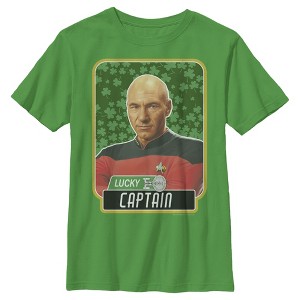 Boy's Star Trek: The Next Generation St. Patrick's Day Lucky Captain Picard T-Shirt - 1 of 4