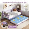 Twin Size Daybed with Trundle, Metal Twin Size Day Bed, Sofa Beds Frame with Pull Out Bed, No Box Spring Needed, for Living Room, Bedroom - 3 of 4