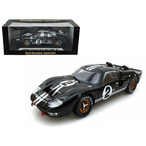 1966 FORD GT-40 MK II BLACK W/STRIPES 1/18 DIECAST CAR SHELBY COLLECTIBLES 402BK 
