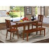 Gothic Dining Set - 5 Piece Table & Chairs - Mahogany Finish - Butterfly Leaf Extension - 2 of 4