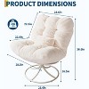 Oversize 360°Swivel Plush Lounge Chair with Metal Rocking Base,Rattan Rocking Papasan Chair with 6.3"Cushion - 4 of 4