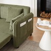 66" Corduroy 3-in-1 Sleeper Sofa Bed with Pillows & Side Pockets - 3 of 4