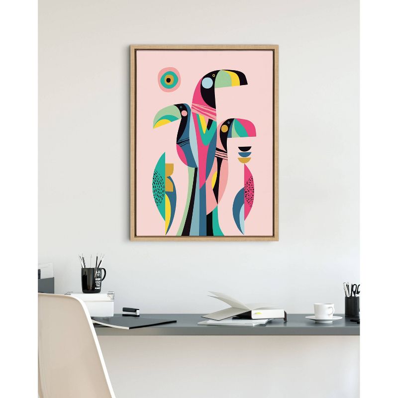 18&#34; x 24&#34; Sylvie Mid-Century Modern Tropical Toucan Framed Canvas Natural - Kate &#38; Laurel All Things Decor, 6 of 7