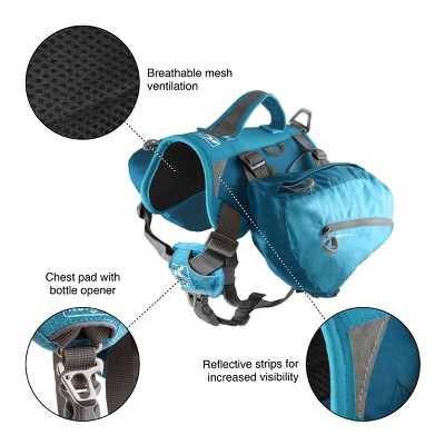 Big Baxter Coastal Blue Dog Backpack with Saddlebag