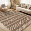 Modern Washable Living Room Rugs, Non Slip Stripped Lines Print Bedroom Carpet, Indoor Stain Resistant Floor Rugs for Dining Room Office - 2 of 4