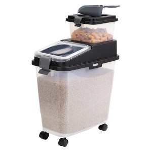 Mighty Tuff 3-Piece Wheeled Pet Food Storage with Lid and 5 Lbs Treat Container - 1 of 4