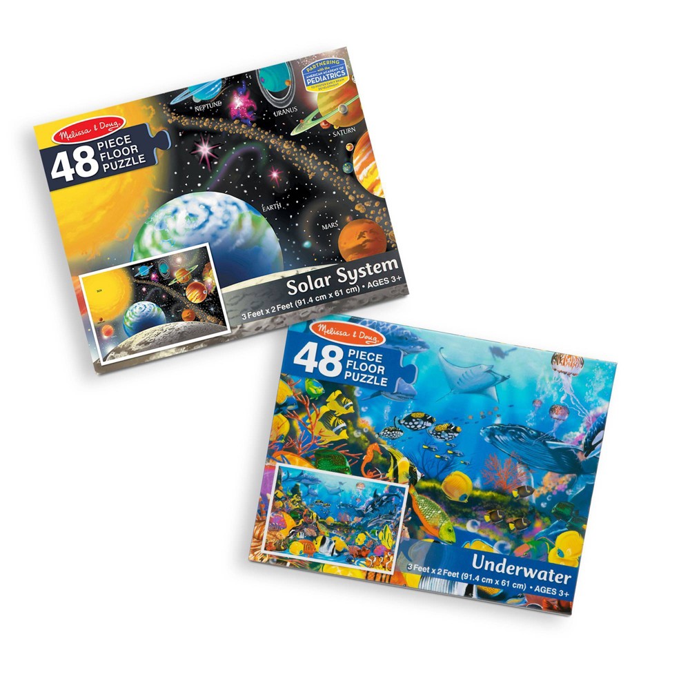 Melissa And Doug Solar System And Underwater Jumbo Floor Puzzle Puzzle Set - 2pk