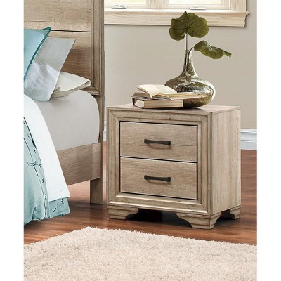 Vynxaria Contemporary Nightstand: Natural Finish with Dovetail Drawers & Scratch-Resistant Design