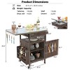 40" Outdoor Barbecue Grill Cart,Fir Wood Outdoor Balcony Storage Cabinet with Drop Leaf and one Drawer,Garden Rolling Kitchen Cart-Coolbibila - 4 of 4