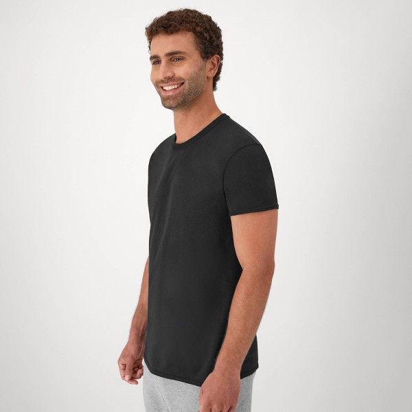 Hanes Red Label Camiseta de cuello redondo para hombre, teñida, paquete de 6 - Negro/Gris/Azul 5