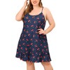 Agnes Orinda Women's Plus Size Sleeveless Ruffle Hem Cute Print Nightgowns - 2 of 4