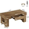 Lantine Coffee Table with Storage Drawer, 47" Farmhouse Wooden Center Cocktail Table with Sturdy Legs for Living Room - 3 of 4