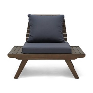 Christopher Knight Home Sedona Acacia Wood Outdoor Club Chair with Cushions Gray/Dark Gray - 1 of 4
