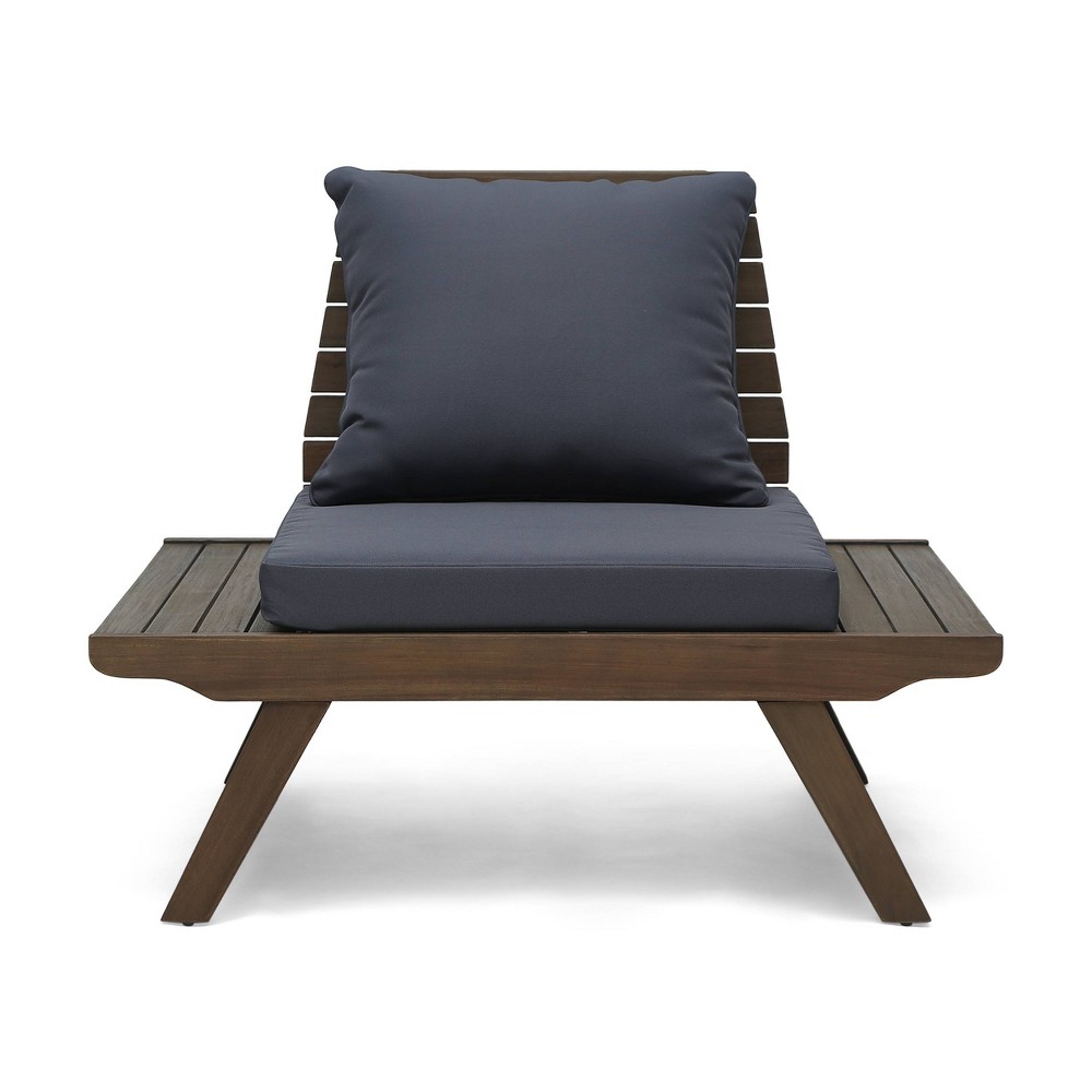 Photos - Garden Furniture Christopher Knight Home Sedona Acacia Wood Outdoor Club Chair with Cushions Gray/Dark Gray