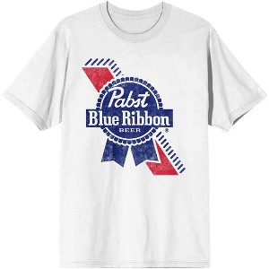 Pabst Blue Ribbon Logo Men's White T-shirt - 1 of 2