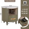 INFURNIC Nightstands Modern Round Nightstand with Storage Drawer Open Shelf Elegant Curved Design for Bedroom, Green, 19.25"*19.25"*20.5" - 2 of 4